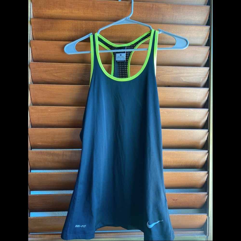 Nike Dri-Fit Women’s Training, COLOR: black w/yellow outlining, SIZE: S
